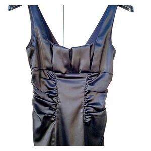 BLACK SATIN FORMAL DRESS by JOANNA CHEN SIZE 8